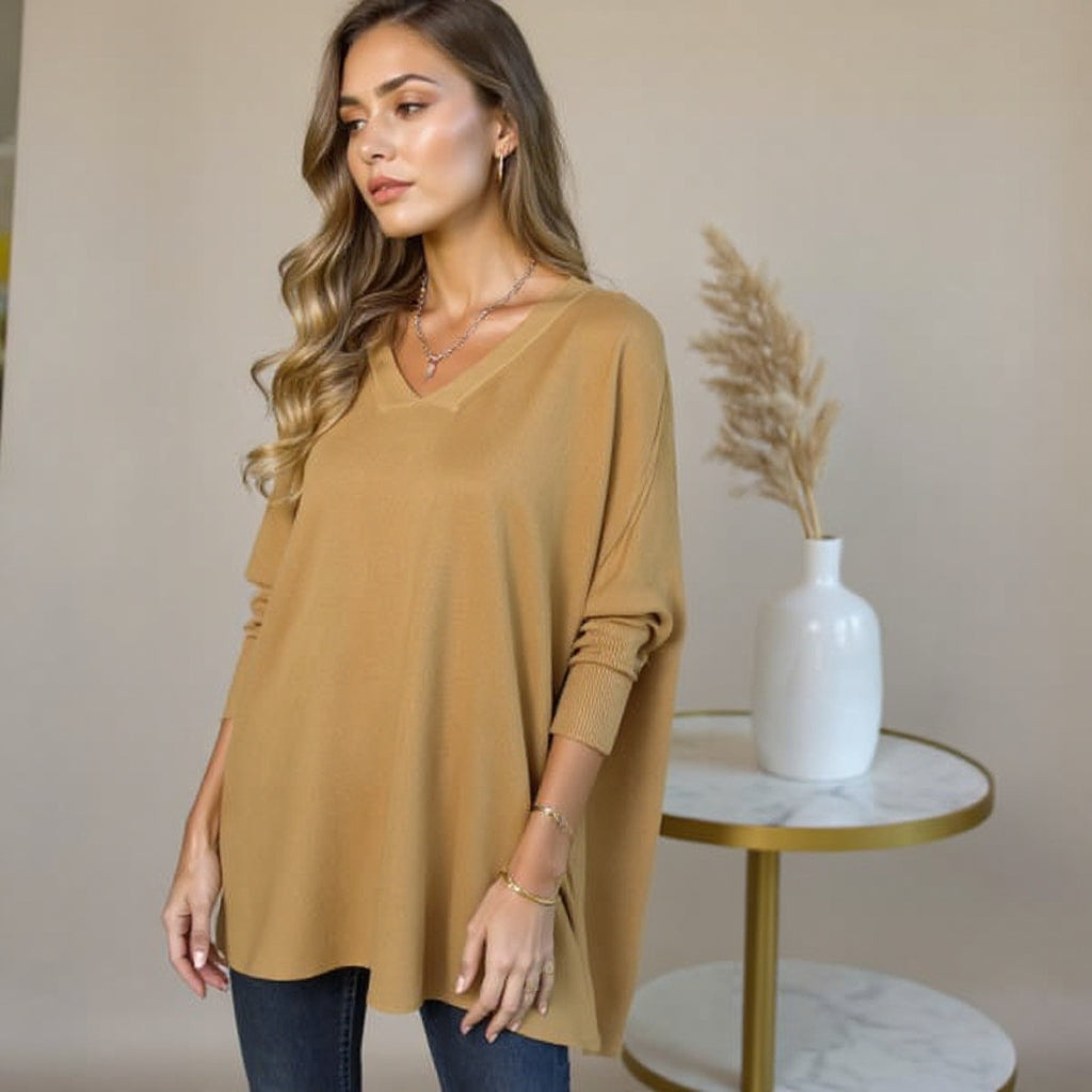 Kate Relaxed V-Neck Knit Tunic