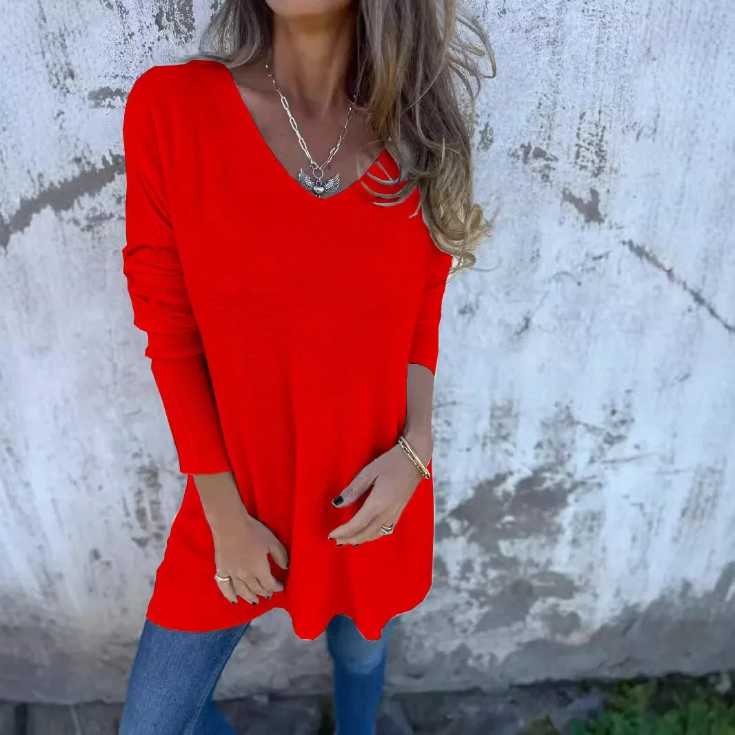 Kate Relaxed V-Neck Knit Tunic