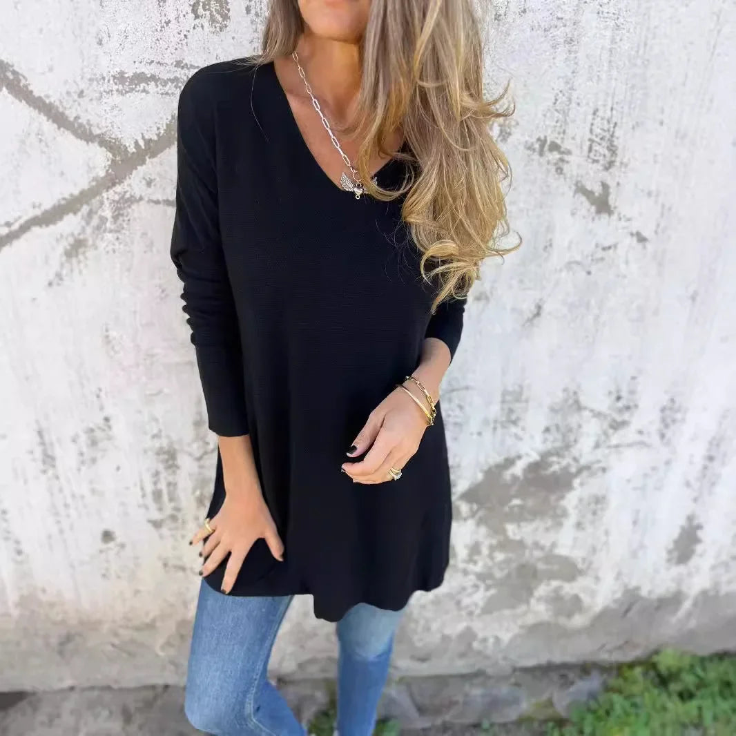 Kate Relaxed V-Neck Knit Tunic