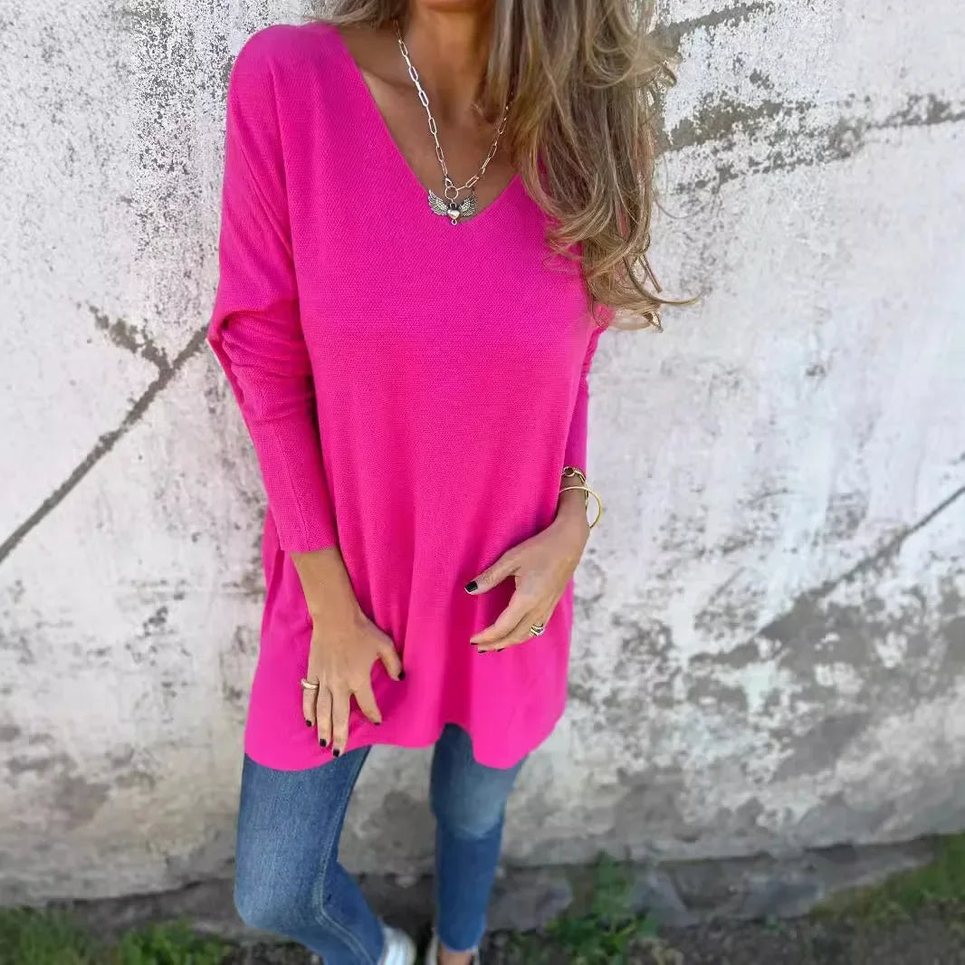 Kate Relaxed V-Neck Knit Tunic