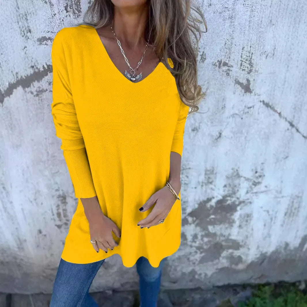 Kate Relaxed V-Neck Knit Tunic