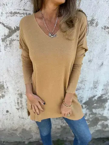 Kate Relaxed V-Neck Knit Tunic