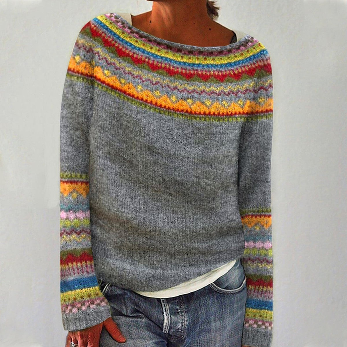 Hazel Retro Scandinavian Knitted Sweater