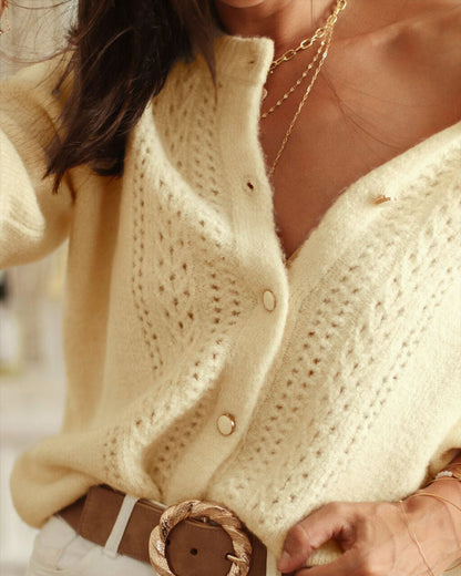 Maribel Round Neck Knit Cardigan